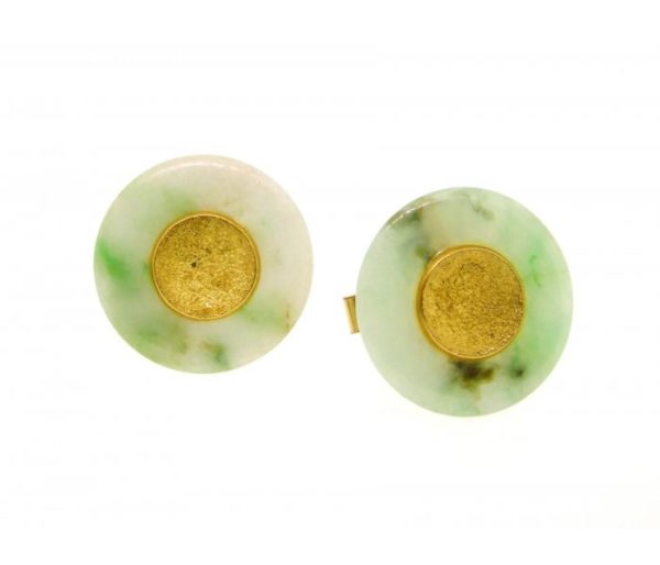 Vintage Jade & Gold Cufflinks 1