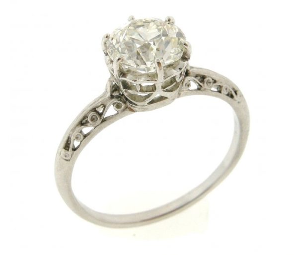 Vintage Diamond Platinum Ring 1