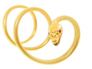 18KT Art Nouveau Snake Bangle