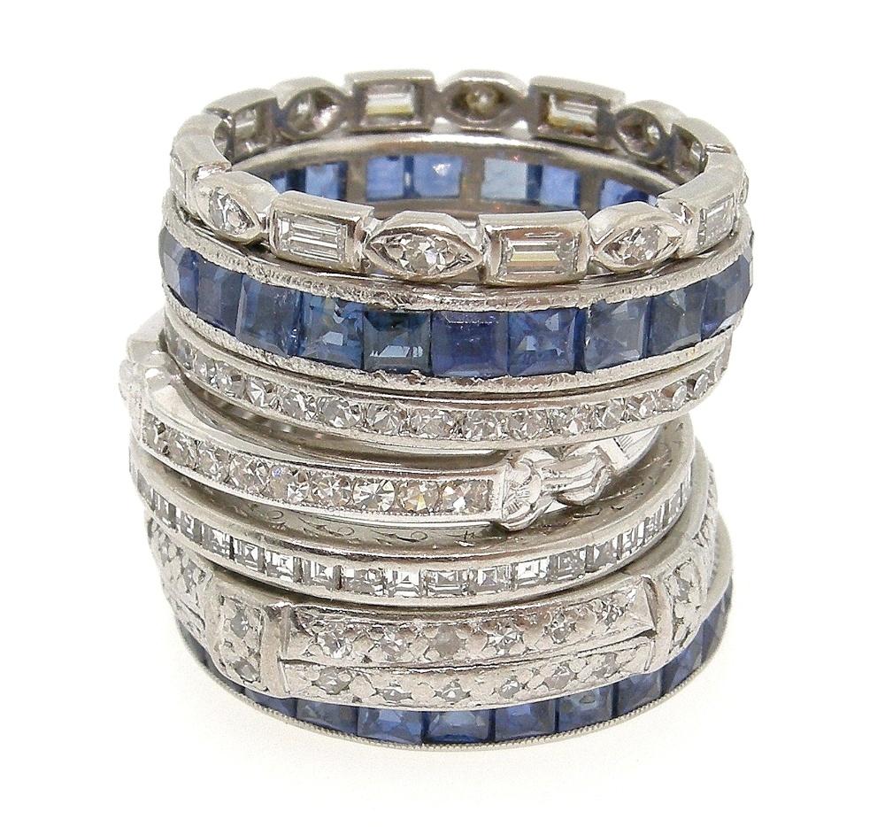 R1677-Vintage-Diamond-Sapphires-Eternity Bands