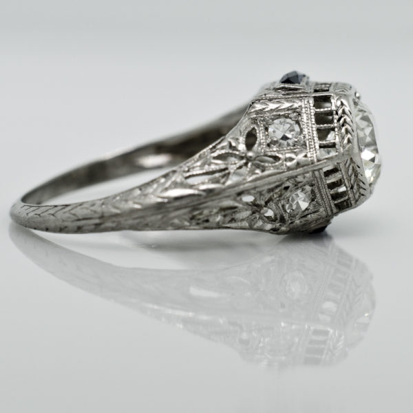 R1656-3-Art Deco-Filigree-Diamond-Sapp-Ring