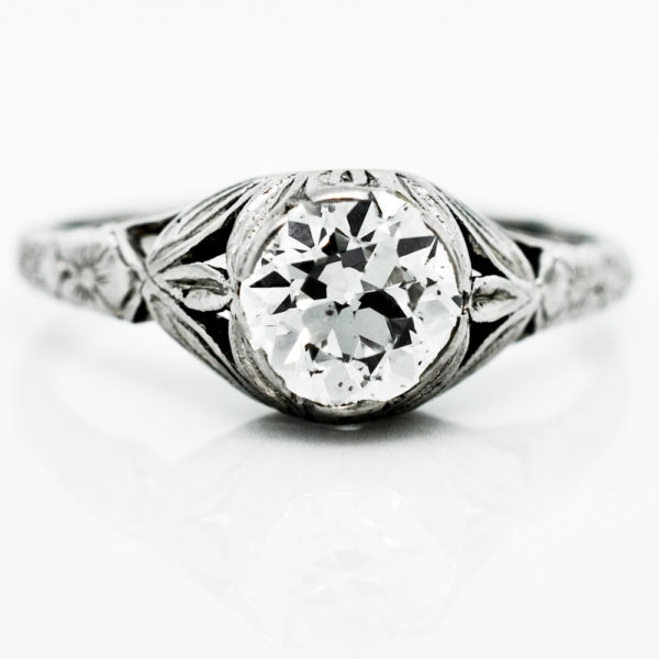 R1448-0.82 cts-OEC Diamond-Dome-Plat-Ring