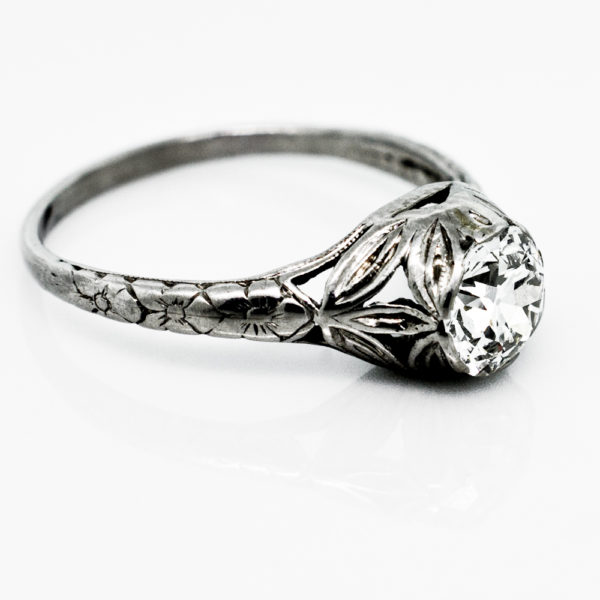 R1448-2-0.82 cts-OEC Diamond-Dome-Plat-Ring