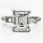 Vintage Emerald Cut Diamond Engagement Ring