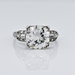 Vintage Round Brilliant Cut Platinum Set Diamond Ring