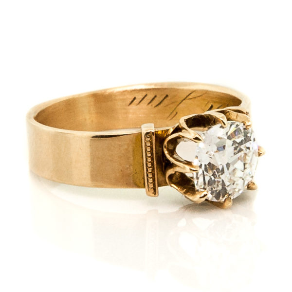 R1699-2-1.05 cts OMC-Victorian-Gold-Ring