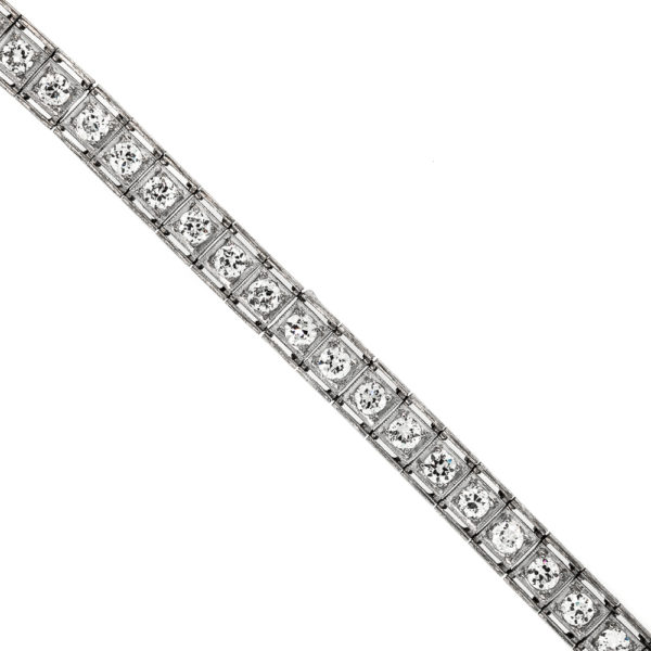 B406-2-5.5 cts-OEC-Straight line-Plat-Bracelet