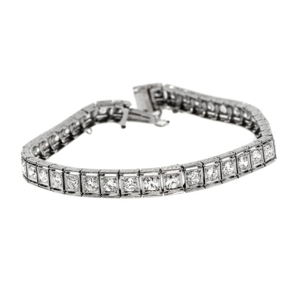 B406-5.5 cts-OEC-Straight line-Plat-Bracelet