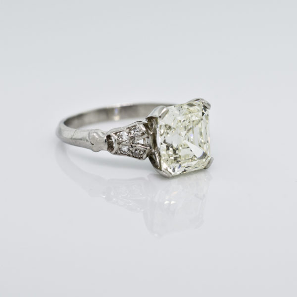 R1438-2-2.89 cts-Asscher-Platinum-Ring