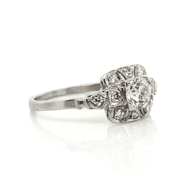 R1762-2-0.46 cts OEC Dia-Square-Plat-Ring