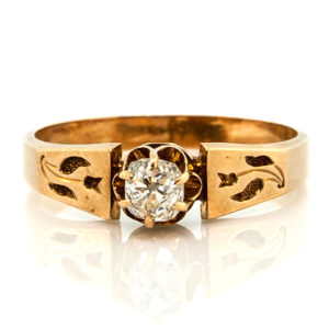 R1815-0.32 cts.-OMC-Victorian-Gold-Ring