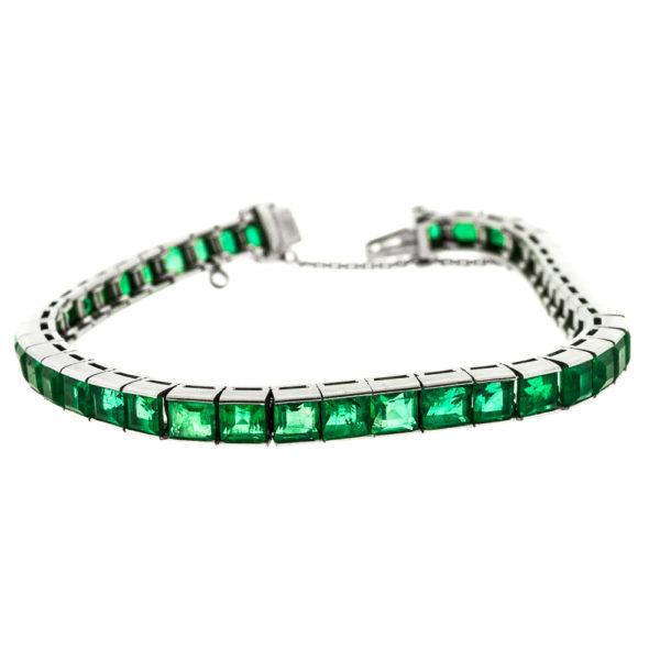 B444-1950-Sq Emerald-Plat-Bracelet