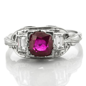 R1834-1.35 cts-Burma-Ruby-Diamond-Plat-Ring