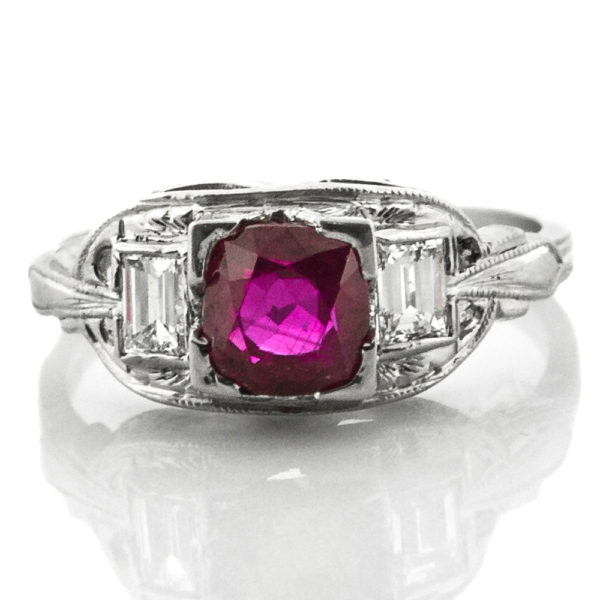 R1834-1.35 cts-Burma-Ruby-Diamond-Plat-Ring