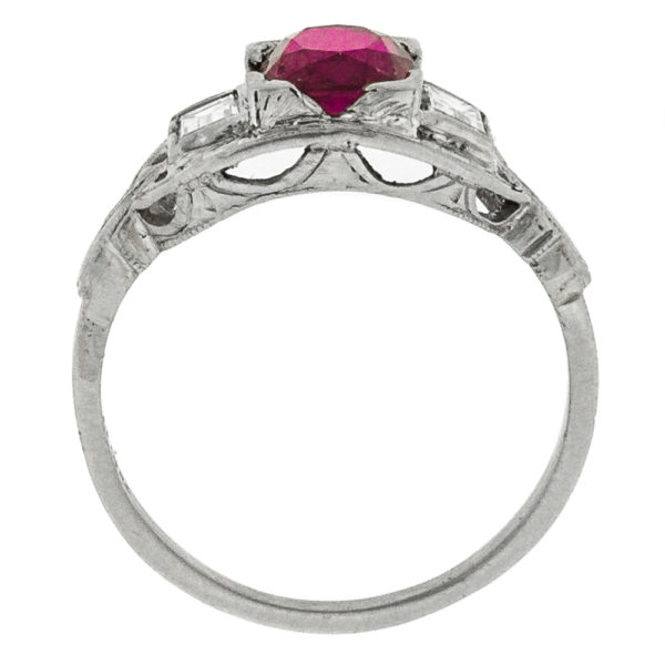 R1834-3-1.35 cts-Burma Ruby-Diamond-Plat-Ring