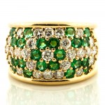 Emerald Diamond Yellow Gold Ring