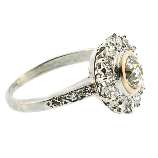 R1887-2-0.83 cts-OEC-Cluster-Gold-Plat-Ring