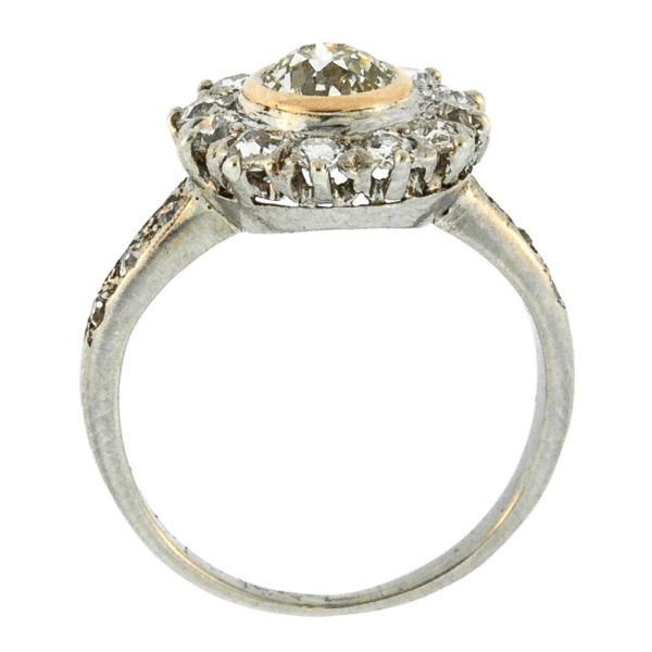 R1887-3-0.83 cts-OEC-Cluster-Gold-Plat.Ring