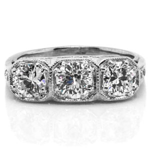 R1896-1.60 cts-OEC-3 Stone-Platinum-Ring