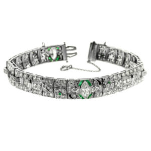 B454-Deco-Marquise-Diamond-Emerald-Plat-Bracelet