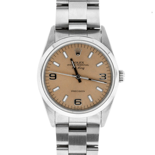 W107-Rolex-Air King-S.Steel-Cognac-Watch