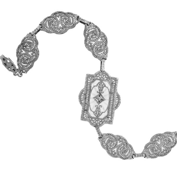 B463-2-Silver-Rock Xtal-Filigree-Bracelet