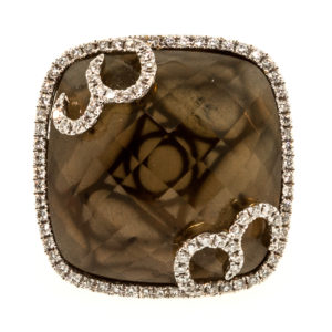 R1752-Brown Citrine-Diamond-Gold-Ring