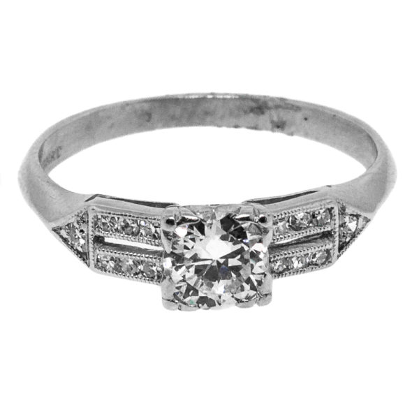 R1989-0.45 cts OEC-Split Shank-Sc dia-Plat-Ring