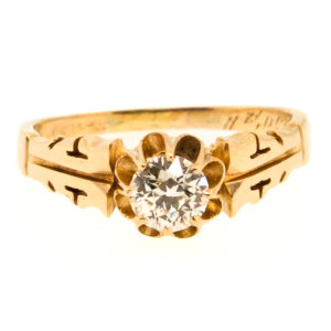 R1997-Victorian 0.45 cts-OEC-Gold-Ring