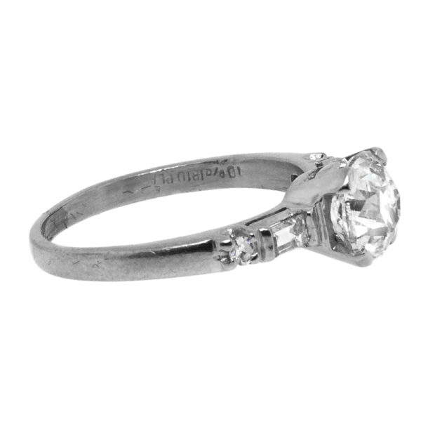 R2004-2-1.44 cts-Cushion-Baguette-Dia-Plat-Ring