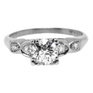 R2007-0.81 cts-OEC-Oval Shoulders-Plat-Ring