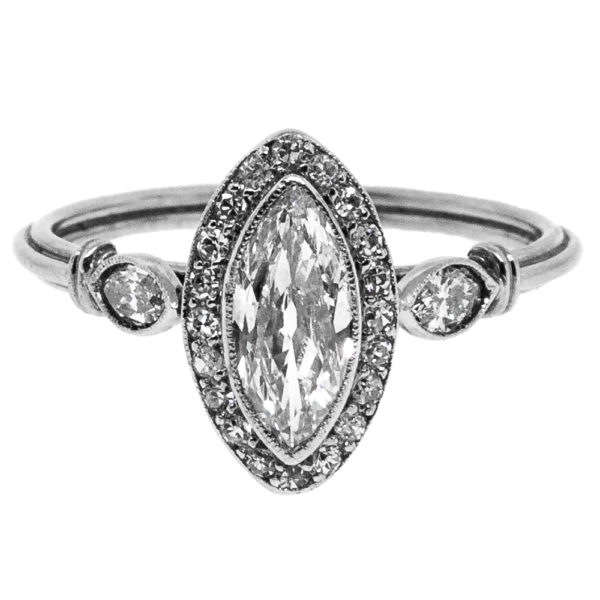 R1965-GS7-0.60 cts-Marquise Dia-Plat-Ring