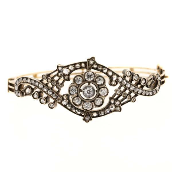 B497-Belly-Silver-Gold-Old Diamond-Bracelet