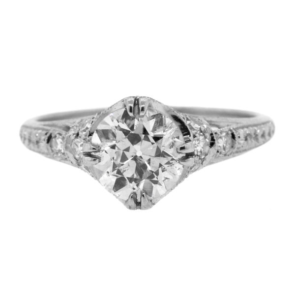 R2060-N. Vintage-1.38 cts OEC-Platinum-Ring