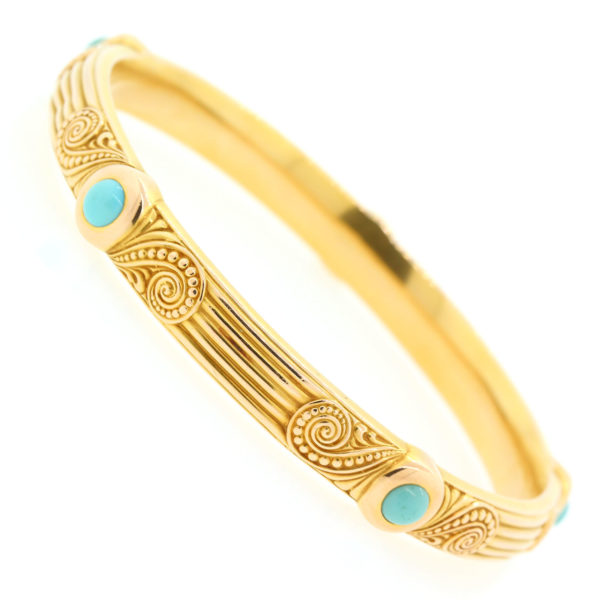 B522-1-Riker-Art Nouveau-Turquoise-Bangle