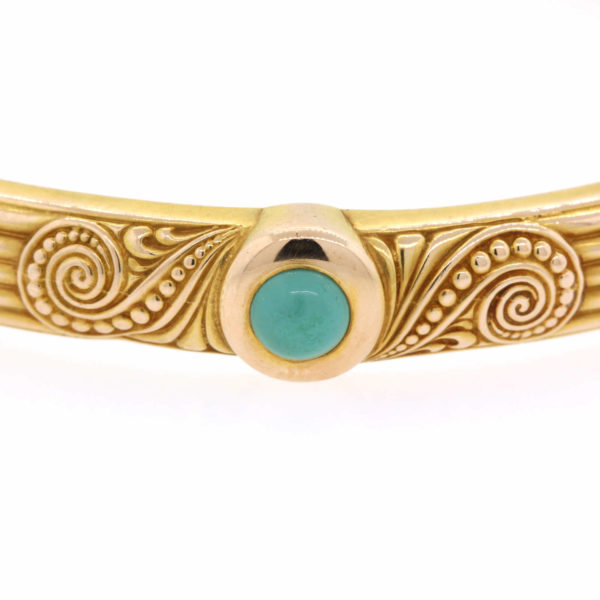 B522-2-Riker-Art Nouveau-Turquoise-Gold