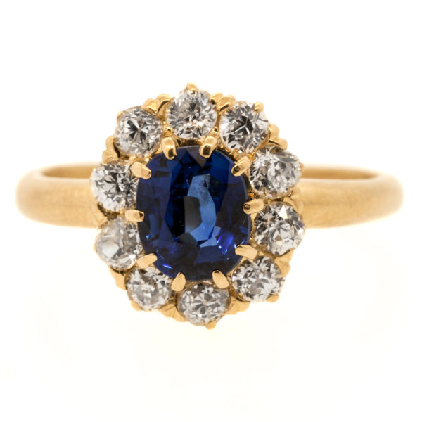 R2064-1.15 cts-Sapphire-Diamond-Gold-Ring