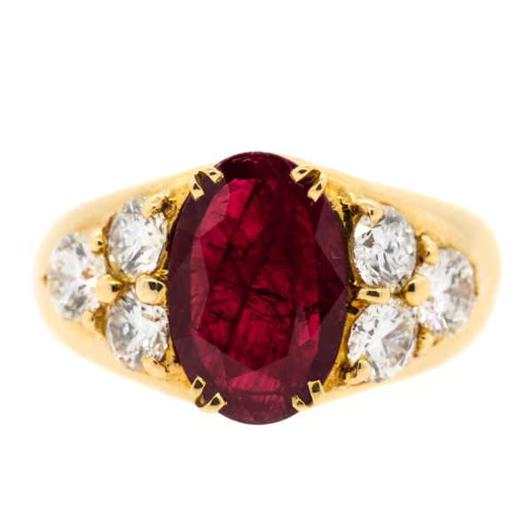 R2086-Oval-2 cts. Burma-RBC Diamond-Gold