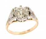 R1412 Antique Cushion Cut Diamond Ring