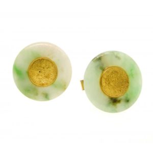 Vintage Jade & Gold Cufflinks 1