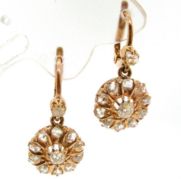 E538-Rose cut diamond-rose gold-cluster