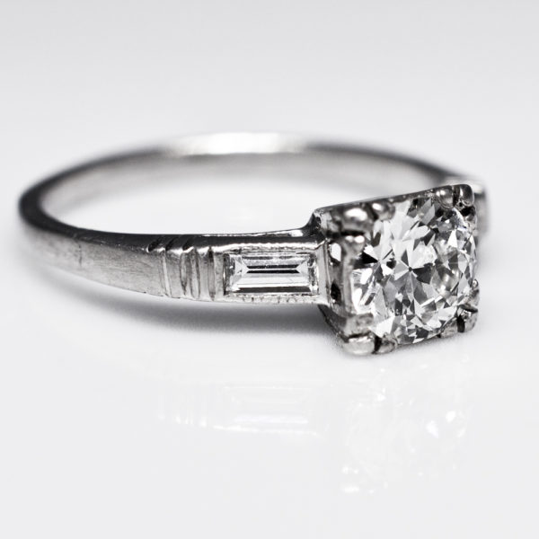 R1507-2-0.70 cts-OEC-Diamond-Baguette-Plat-Ring