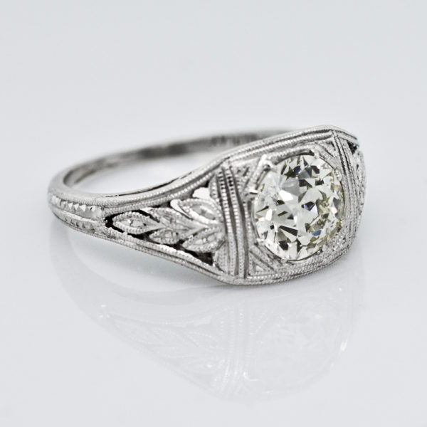 R1516-2-0.97 cts-Deco-Platinum-Ring