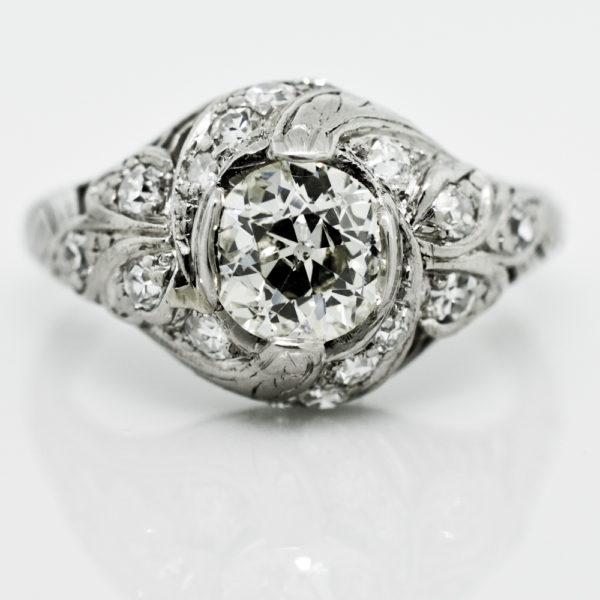 R1617-0.80 cts.s OEC-Dome-Filigree-Plat-Ring