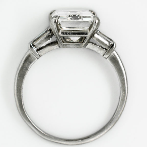 R1633-4-3.12 cts-Emerald Cut-Diamond-Plat-Ring