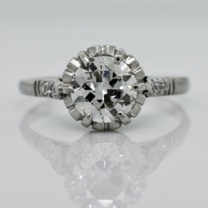 R1679-Crown Design-Diamond-Platinum-Ring