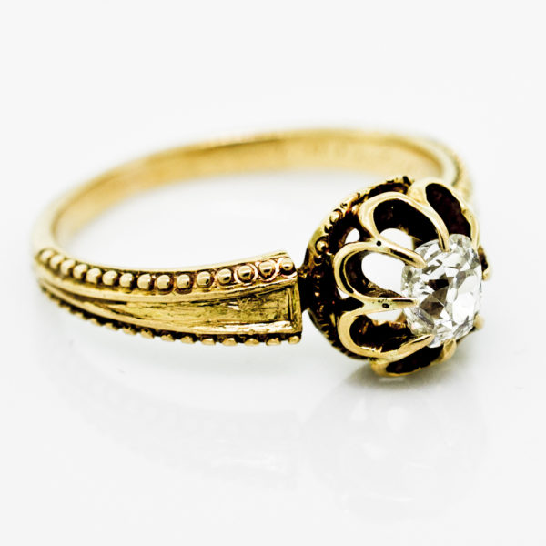 R1388-2-Victorian-0.38 cts OMC-Gold-Ring