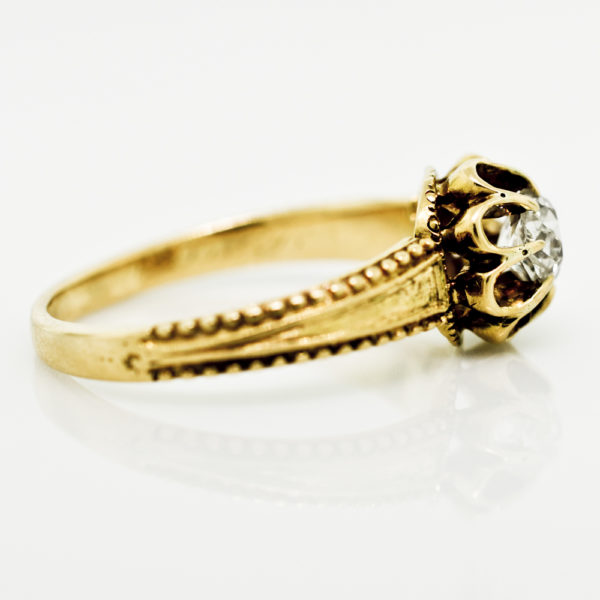 R1388-3-Victorian-0.38 cts OMC-Gold-Ring