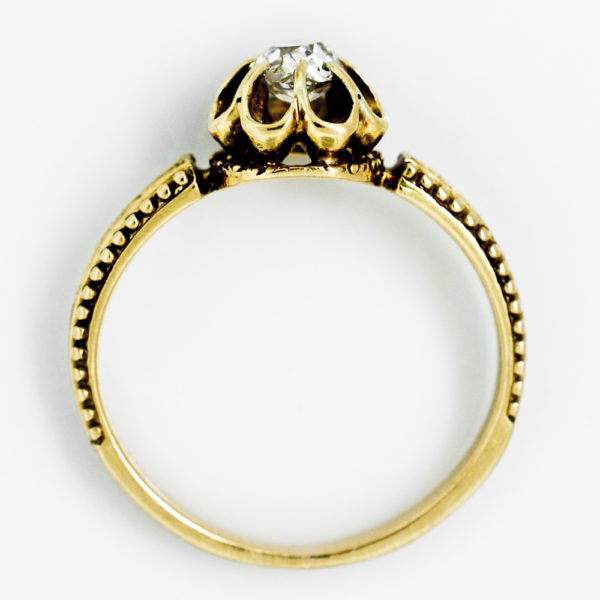 R1388-4-Victorian-0.38 cts OMC-Gold-Ring