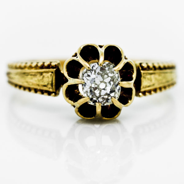 R1388-Victorian-0.38 cts OMC-Gold-Ring